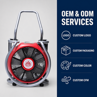 Ventilateur de ventilation portable à poussée manuelle avec logo personnalisé, alimenté à l'essence, grand débit d'air, pour les travaux d'urgence en cas d'incendie