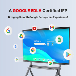 65 75 86 110 pulgadas Smart Board Estudiantes Pantalla táctil 4K Aula Pizarra interactiva con cámara AI y EDLA <span class=keywords><strong>Google</strong></span> - Product Image 3