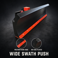 Lame de déneigement pour mini-chargeuse, bord incurvé, bord anti-usure à visser, déflecteur pliable, rouge orangé, noir