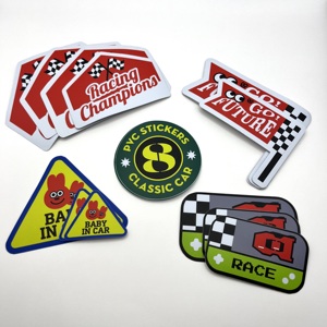 Calcomanías de coche de dibujos animados de vinilo de PVC impermeable pegatina troquelada para etiquetas de embalaje decorativas para carrocería de coche - Product Image 1