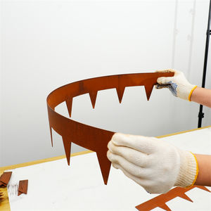 Bordure de lit surélevée en acier rustique de 4.5 pouces en forme de rectangle corten pour chemin de cour et embellissement de pelouse - Product Image 2