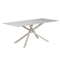 Nouvelle table à manger au design nordique moderne, plateau en pierre frittée et support en métal, mobilier pour appartement, cuisine, restaurant