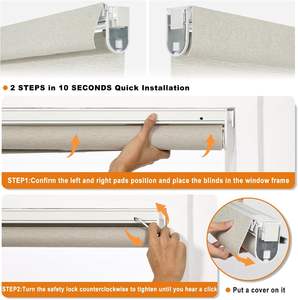 Stores enrouleurs sans perçage ni outils Persilux, en tissu de <span class=keywords><strong>lin</strong></span>, sans fil, stores sur mesure pour la maison, chambre à coucher/salon, <span class=keywords><strong>beige</strong></span>, 22 pouces de largeur x 72 pouces de hauteur - Product Image 5