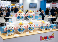 Jouets en peluche personnalisés, lapin marin doux avec chapeau jaune pour les cadeaux d'enfants, promotions de vacances, jouets en peluche personnalisés