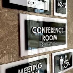 Placas de Identificación Modernas para Oficina al por Mayor, Placas de Puerta con Braille ADA, Placas de Número de Habitación para Hotel y Apartamento - Product Image 2