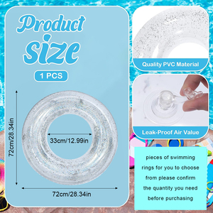 ห่วงยางว่ายน้ำใสแบบเป่าลมทรงกลมทำจาก PVC สำหรับใช้ในสระน้ำ เหมาะสำหรับทุกเพศ - Product Image 6