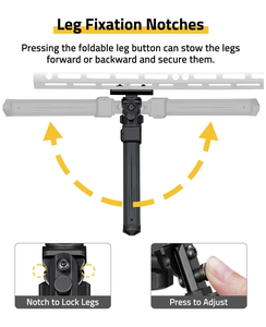 Vente en gros de trépied tactique V8 rotatif à <span class=keywords><strong>360</strong></span> degrés en aluminium robuste et pliable, accessoires de portée à longueur réglable - Product Image 4
