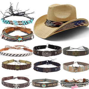 Bandas <span class=keywords><strong>de</strong></span> Plumas para Sombreros Vaqueros al Por Mayor, Accesorios y Bandas <span class=keywords><strong>de</strong></span> <span class=keywords><strong>Cuero</strong></span> para Sombreros Fedora en Venta Económica - Product Image 2