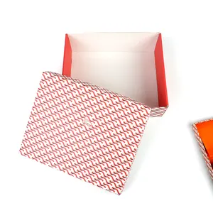 Custom Printed Red Apparel Boxes Corrugated Mailer Box Shoes Clothes Box Packaging With Logo