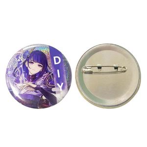 Insignia de metal personalizada de anime PET con doble flash y efecto chirp, insignia redonda de dibujos animados con flash láser fino, pin para sombrero DIY, insignia de botón lenticular de metal - Product Image 1