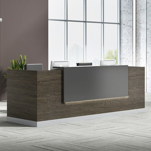 Mostrador de Recepción Cuadrado de Madera, Moderno, Simple y Artístico, para Oficina, Empresa, Institución o Entrada de Edificio de Capacitación, Marca Hongqiao - Product Image 4