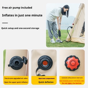 Tenda da campeggio gonfiabile portatile completamente automatica addensata per 3-4 persone pieghevole per viaggi all'aperto e notturni - Product Image 2