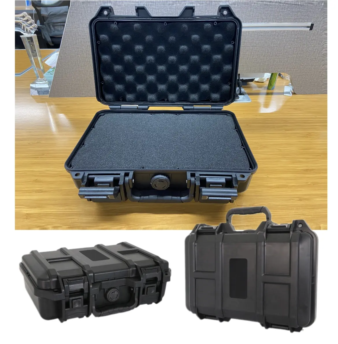 패딩 디바이더가있는 방수 하드 핸디 도구 키트 장비 보관 케이스 카메라 렌즈 보호 케이스