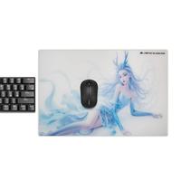 Mouse Pad kaca tepi 2.5D, Mouse Pad kaca dasar silikon lapisan permukaan kontrol, Mousepad kaca untuk Gamer