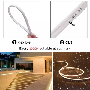 Bande lumineuse RGB fluo avec contrôle par application WIFI BT 5050 2835, lumière blanche/blanche chaude, Flexible, corde lumineuse EU UK AU 220V US 110V - Product Image 3