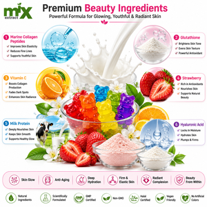 Gummies de collagène au lait à marque privée avec peptides de collagène haute puissance pour l'éclat de la peau et supplément de beauté pour femmes - Product Image 2