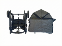 Poussette pour chien et chat pliable, imperméable, respirante, confortable, épaissie et renforcée, 4 roues, pliage à une main, très vendue