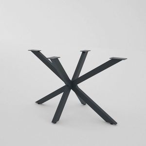 Mid Century Modern Solid Black Durable <b>Legs</b> Frame X-Shape Metal Spider Table <b>Leg</b> <b>for</b> Living Room Workshop Apartment Furniture - Product Image 3