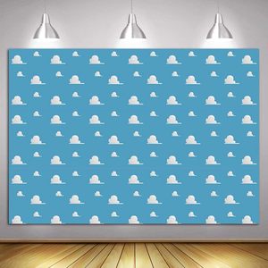 Toile de fond photo pour fête d'anniversaire d'enfant sur le thème de Boy Story, ciel bleu, nuages blancs, toile de fond photo pour baby shower en vinyle - Product Image 4