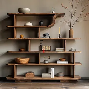 Estantería antigua, estructura de espiga mortaja, estante de almacenamiento multiusos de estilo japonés moderno para taller doméstico, entrada de Hotel - Product Image 4