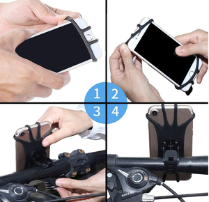 ที่วางโทรศัพท์จักรยานซิลิโคนแบบถอดได้กันการสั่นไหวที่ยึดโทรศัพท์กับแฮนด์จักรยานใช้ได้กับ<span class=keywords><strong>360</strong></span> ° ที่วางโทรศัพท์บนรถจักรยานใช้ได้กับการแข่งขันบนถนนยิม - Product Image 2