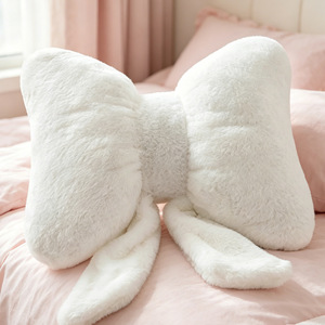 Car <b>Neck</b> Support Pillow 30x40cm Soft Plush Bow Shape For Living Room Seat Backrest Comfortable Universal Headrest <b>Cushion</b> - Product Image 3