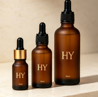 Flacon compte-gouttes en verre ambré dépoli opaque pour huiles essentielles, flacon de recharge cosmétique