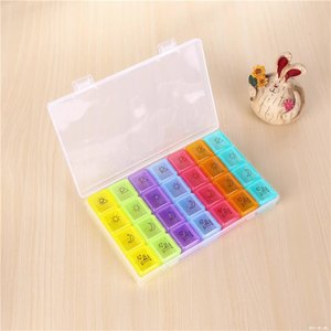 Portapillole in Plastica con 28 Scomparti, Organizzatore Settimanale per 7 Giorni, Contenitore Portatile da Viaggio di Grande Capacità - Product Image 6