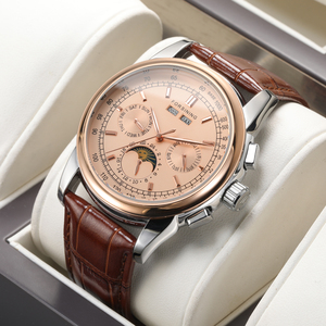 Orologi Meccanici Nuovi Forsining da Uomo con <span class=keywords><strong>Cinturino</strong></span> in Vera <span class=keywords><strong>Pelle</strong></span>, <span class=keywords><strong>Orologio</strong></span> da Polso <span class=keywords><strong>Automatico</strong></span> di Moda - Product Image 3