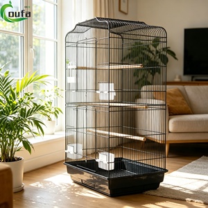 Cage d'élevage pratique pour oiseaux de compagnie, grande cage à pigeons en acier inoxydable à double couche, cage à oiseaux en métal pour l'intérieur - Product Image 1