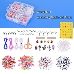 Set de jouets faits à la main pour enfants, fabrication de bracelets, perles de verre, nouveau design coloré, perles de couleurs mélangées. - Product Image 2