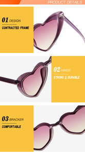 88920 Cute Colors Cheap Big Frame Customized logo Fashionable Gradient Color Heart Shaped Sunglasses Price <strong>Party</strong> love <strong>Glasses</strong> - Product Image 6