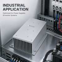 Radiateur en aluminium extrudé sur mesure, alliage 6063, module de refroidissement à ailettes pour alimentation électrique et électronique industrielle