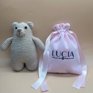 Sacs de luxe personnalisés en velours blanc et daim avec ruban rose, échantillon <span class=keywords><strong>gratuit</strong></span> pour emballage <span class=keywords><strong>cadeau</strong></span> et bonbons - Product Image 2
