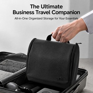 Organisateur <span class=keywords><strong>de</strong></span> voyage tout-en-un grande capacité avec miroir intégré, trousse <span class=keywords><strong>de</strong></span> toilette imperméable en polyester pour hommes et femmes - Product Image 6