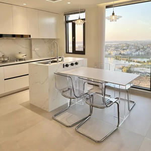 Silla de comedor acrílica popular de fábrica, silla de mesa de comedor minimalista para el hogar de acero inoxidable - Product Image 6