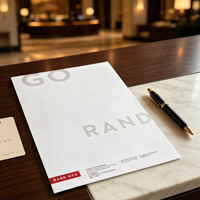 Papier de tête de lettrier personnalisé écologique fait main pour hôtel, impression de logo, papier d'art spécial de qualité supérieure, promotion pour exposition commerciale