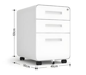 Đen Dưới Bàn Thép Di Động Bệ Tủ 3-Ngăn Kéo Có Thể Khóa Cán Tập Tin Tổ Chức Với Bánh Cho Văn Phòng Máy Trạm - Product Image 2