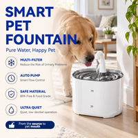 Fontaine à eau intelligente pour animaux de compagnie 2,2 L, distributeur automatique d'eau pour chat avec filtration à 4 couches, système d'eau fraîche circulante silencieux
