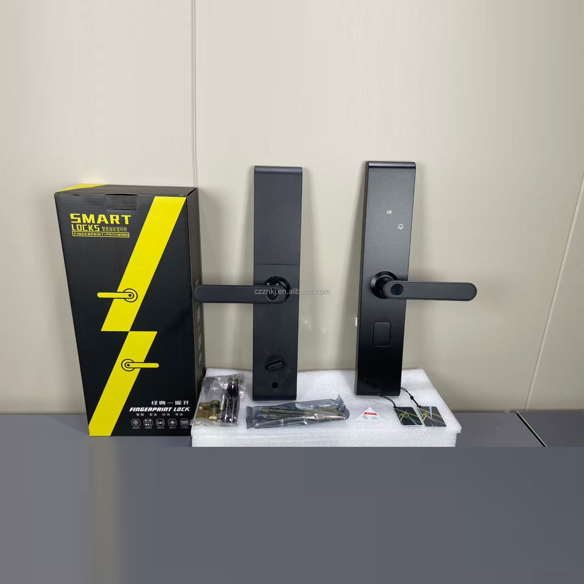 Smart Fingerprint Digital Handle Locks Ttlock TZ16B Waterproof Electronic WiFi Aluminum Alloy Memory Card High Security 9 Groups · image 3