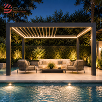 Pergola pliante en aluminium, directement de l'usine, avec système de toit rétractable motorisé pour terrasses et projets commerciaux
