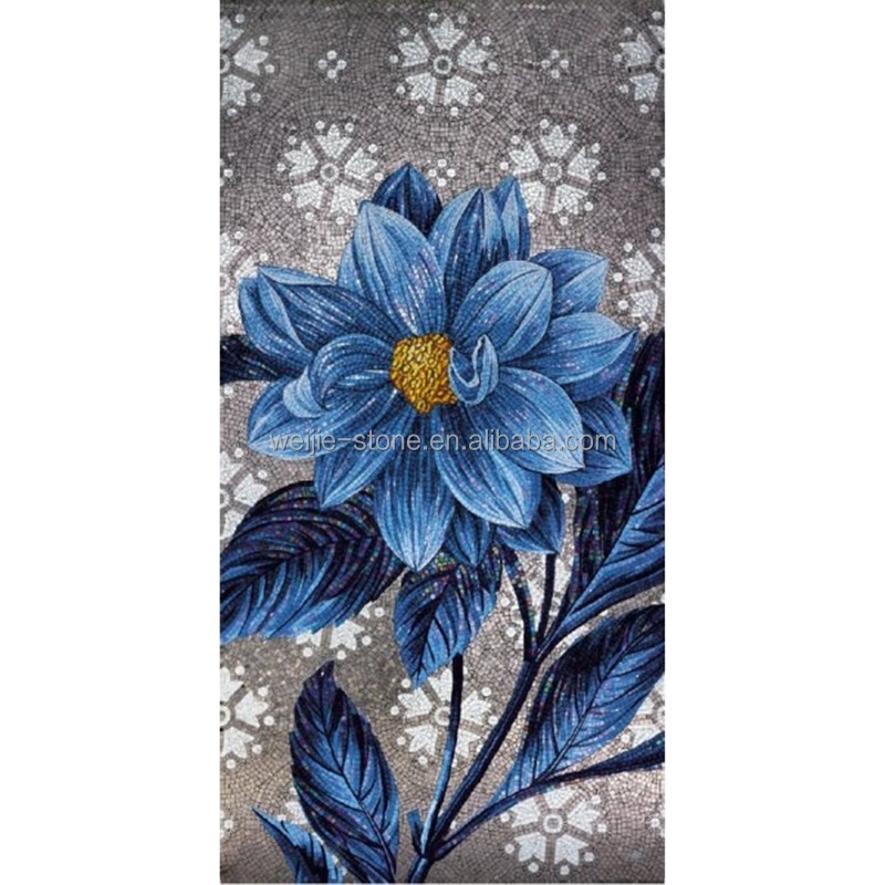 カラフルな手作りの花モザイクストーンアート壁画壁メダリオン