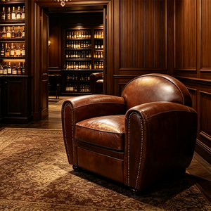 <span class=keywords><strong>Fauteuil</strong></span> de salon de luxe <span class=keywords><strong>en</strong></span> <span class=keywords><strong>cuir</strong></span> pleine fleur antique, style classique rétro, pour salle à cigares, mobilier de salon, <span class=keywords><strong>fauteuil</strong></span> à la mode ancienne - Product Image 1