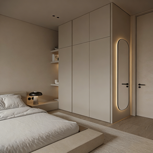 Armoire BALOM sur mesure, moderne, finition mate, en bois massif, du sol au plafond, solution de rangement pour chambre à coucher, grande capacité - Product Image 4