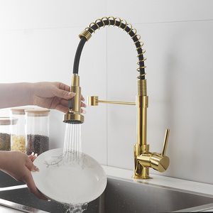 Luxury Gold Brass Single Handle Pull <b>Down</b> Kitchen Mixer Tap 2 Way Water Outlet Kitchen MK9804G - Product Image 2