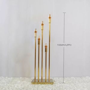 Candelabro de 10 Brazos, Alto, de Metal Dorado, Centro de Mesa para Bodas, Popular - Product Image 1