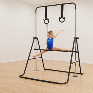 Equipo de Entrenamiento de Gimnasia de Altura Ajustable con Anillas de Oso, Barra Horizontal de Acero Inoxidable para Niños, Multifuncional - Product Image 2