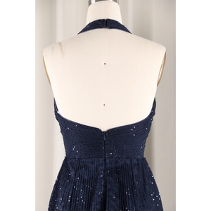 Toujours jolie <span class=keywords><strong>robe</strong></span> <span class=keywords><strong>de</strong></span> demoiselle d'honneur en Satin pour les femmes <span class=keywords><strong>soirée</strong></span> défilé noir paillettes brillant taille Empire Sexy dos nu plissé maternité - Product Image 4