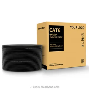 Fabrik Großhandel Cat6 UTP LAN-Kabel 23AWG massives Kupfer Ethernet-Kabel PVC-Reißverschluss mit CE RoHS