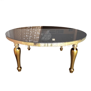 Bàn ăn tròn hiện đại cho khách sạn và tiệc tùng MDF trắng và đế bằng thép không gỉ cho đám cưới và các sự kiện ngoài trời - Product Image 6